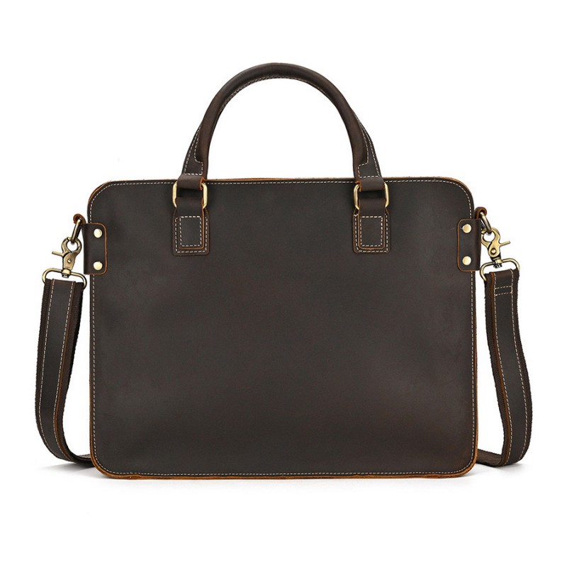 Чоловіча шкіряна сумка для ноутбука Beverstone темно-коричнева - 1 фото