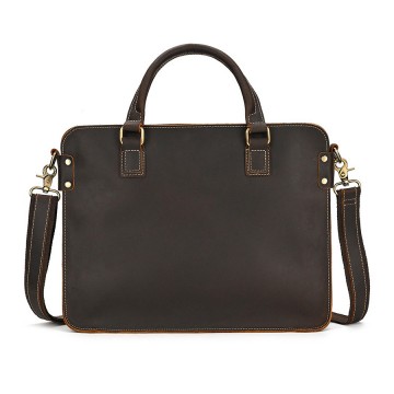 Чоловіча шкіряна сумка для ноутбука Beverstone темно-коричнева фото