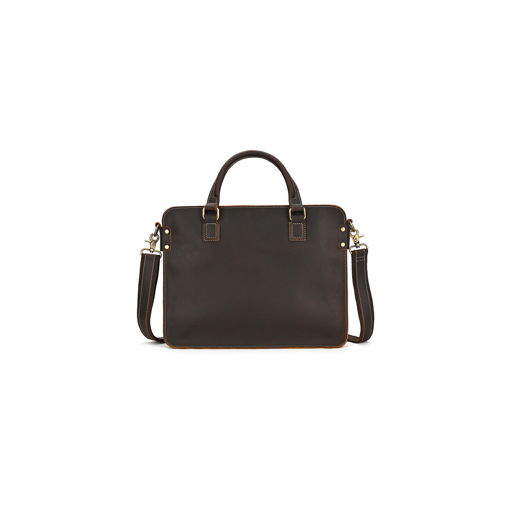 Мужская кожаная сумка для ноутбука Beverstone темно-коричневая