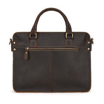 Мужская кожаная сумка для ноутбука Beverstone темно-коричневая фото