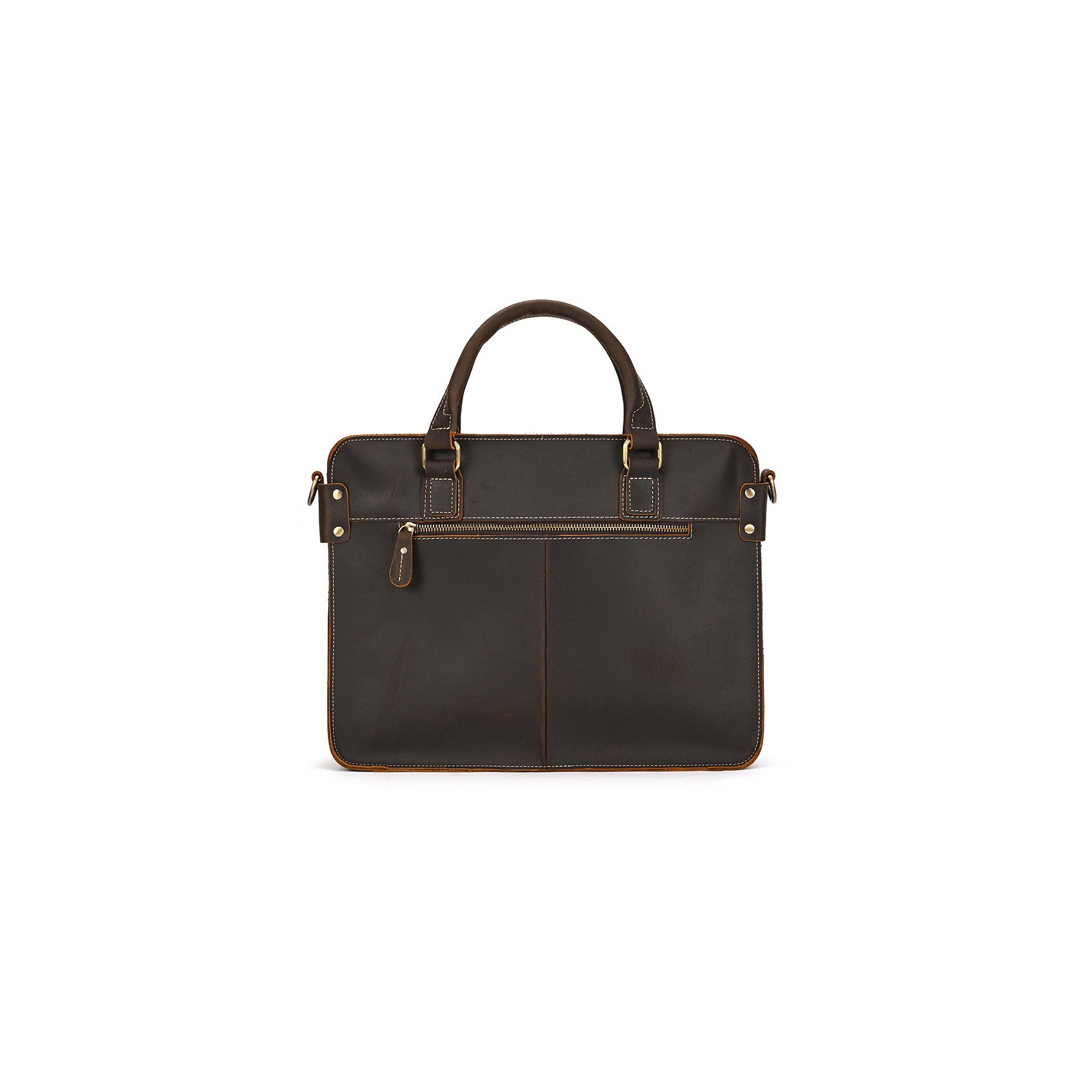 Чоловіча шкіряна сумка для ноутбука Beverstone темно-коричнева