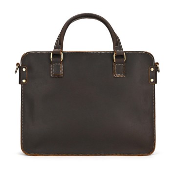 Мужская кожаная сумка для ноутбука Beverstone темно-коричневая фото