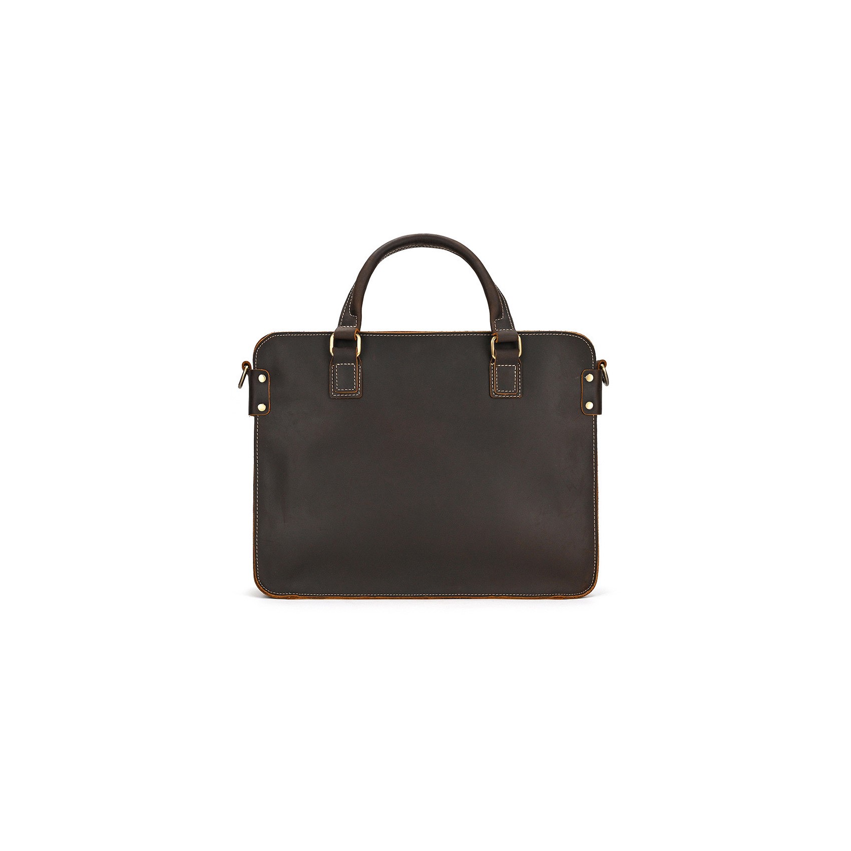 Чоловіча шкіряна сумка для ноутбука Beverstone темно-коричнева