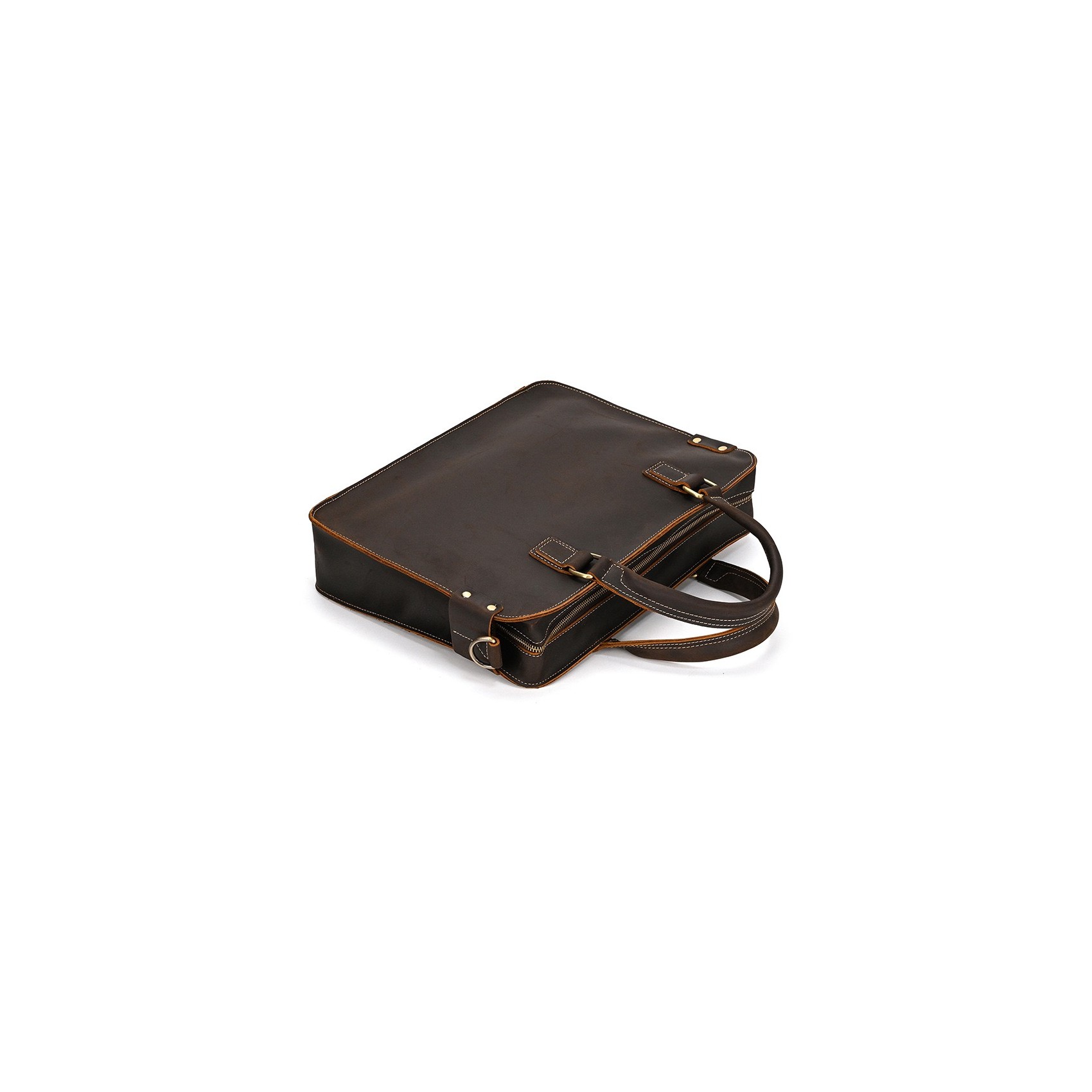 Чоловіча шкіряна сумка для ноутбука Beverstone темно-коричнева