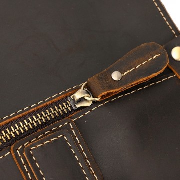 Чоловіча шкіряна сумка для ноутбука Beverstone темно-коричнева фото