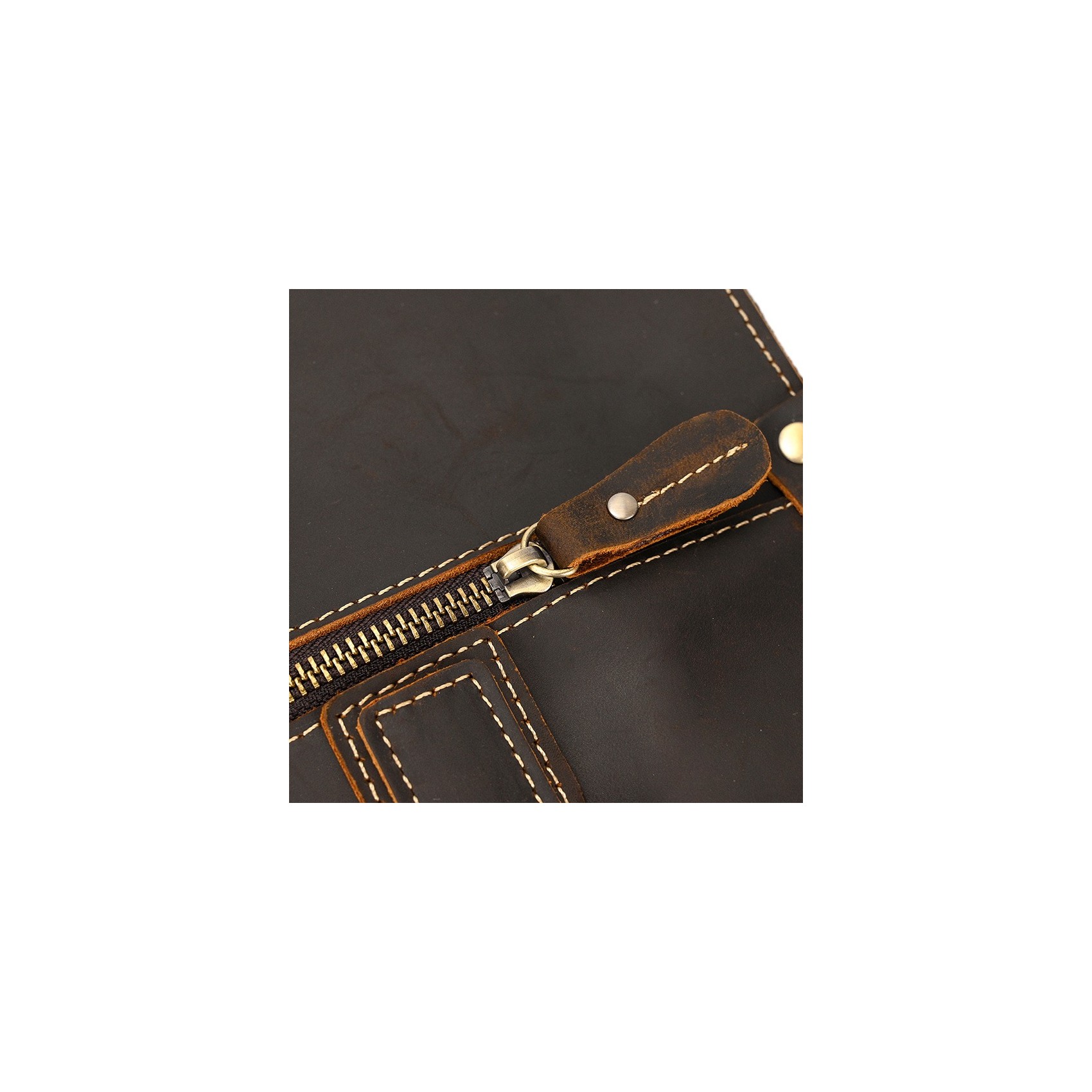 Чоловіча шкіряна сумка для ноутбука Beverstone темно-коричнева