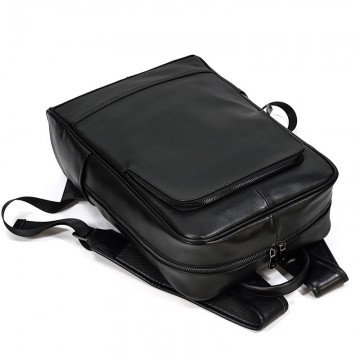 Мужской кожаный рюкзак Michael черный фото