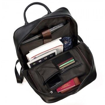 Чоловічий шкіряний рюкзак Michael чорний фото