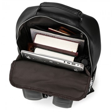 Мужской кожаный рюкзак Zack черный фото