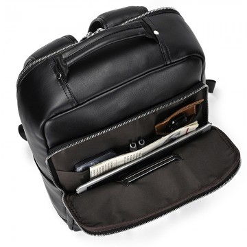 Мужской кожаный рюкзак Zack черный фото