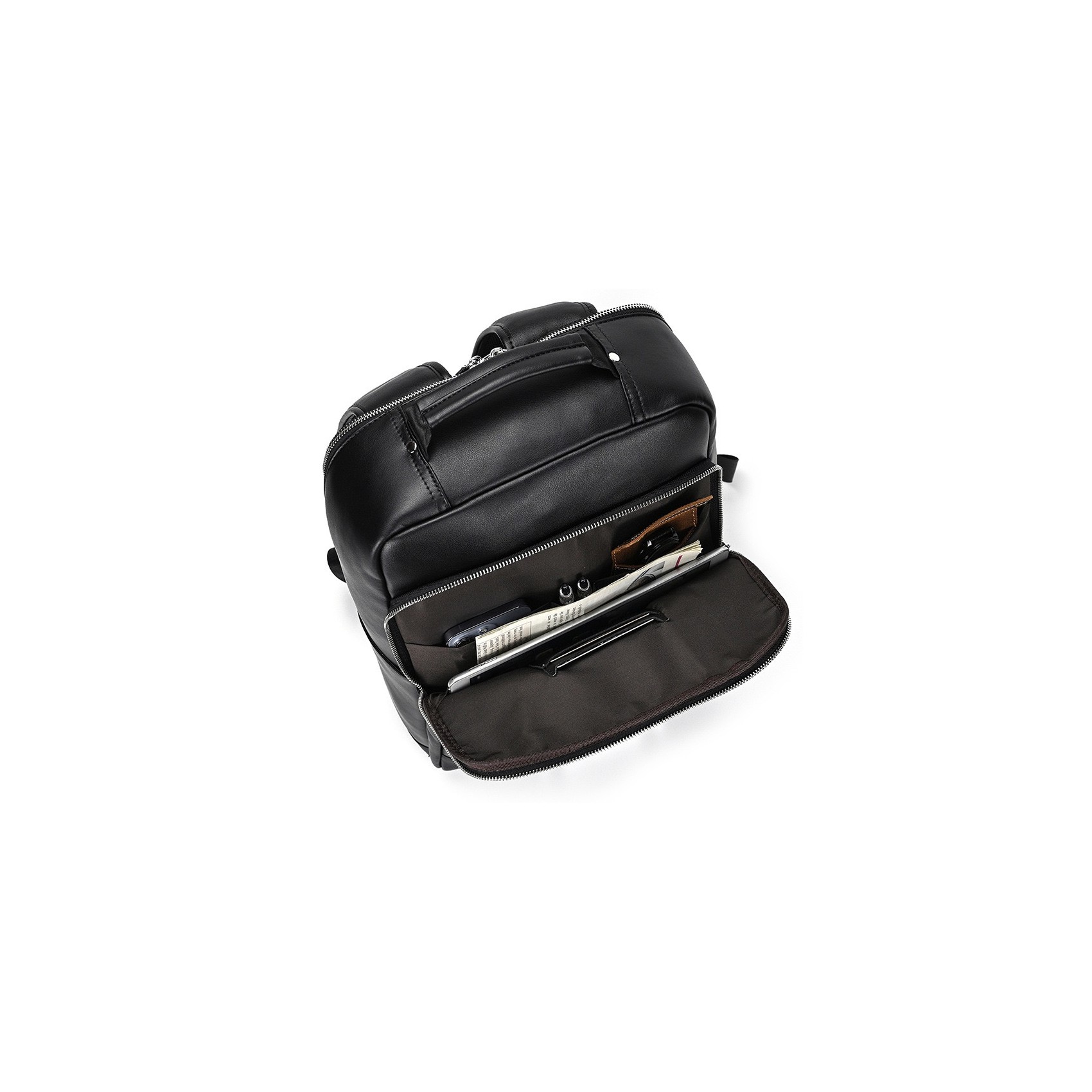 Мужской кожаный рюкзак Zack черный