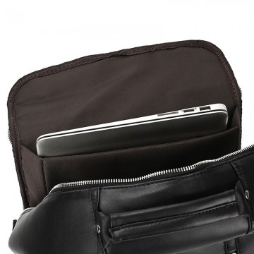 Мужской кожаный рюкзак Zack черный фото