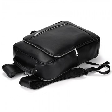 Мужской кожаный рюкзак Zack черный фото