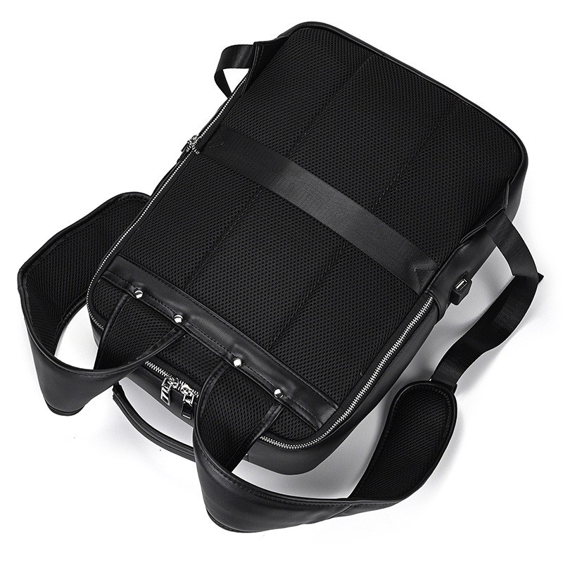 Чоловічий шкіряний рюкзак Zack чорний - 9 фото