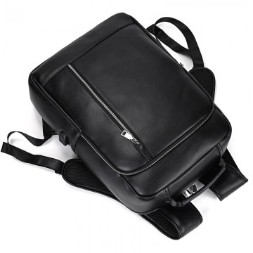 Мужской кожаный рюкзак Zack черный фото