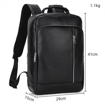 Чоловічий шкіряний рюкзак Zack чорний фото