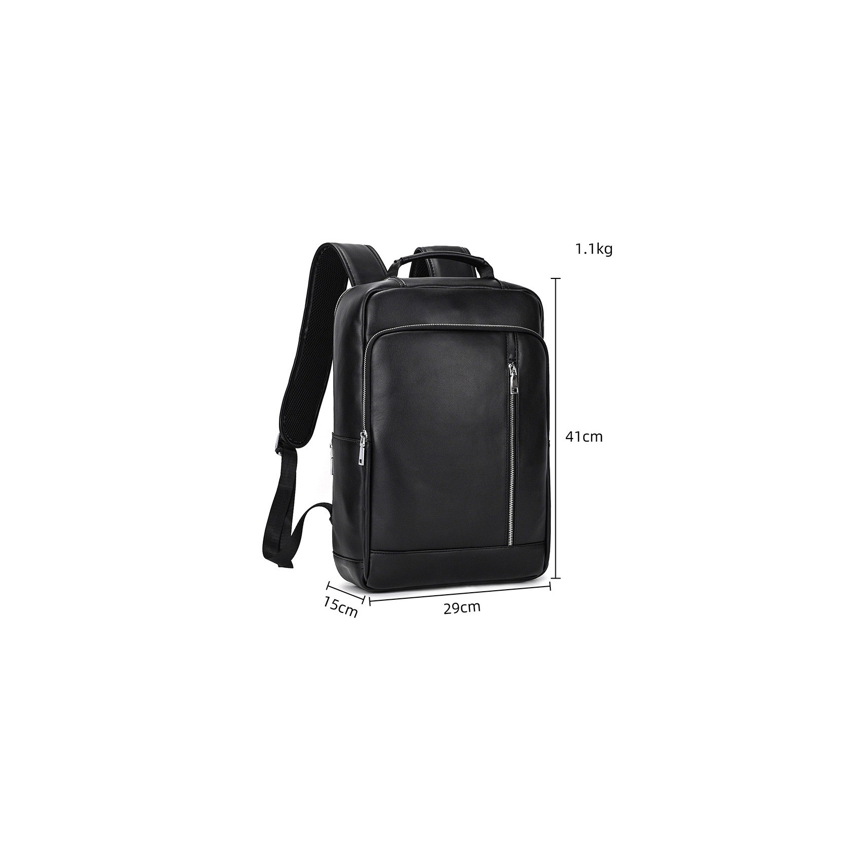 Мужской кожаный рюкзак Zack черный