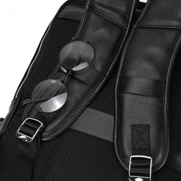 Мужской кожаный рюкзак Zack черный фото