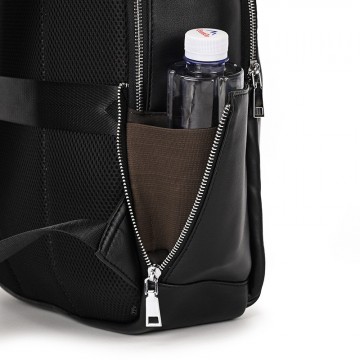 Мужской кожаный рюкзак Zack черный фото