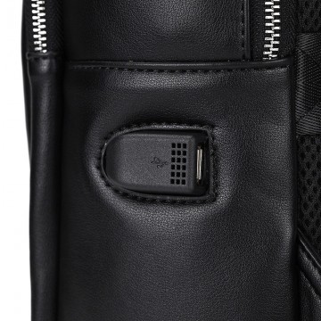 Чоловічий шкіряний рюкзак Zack чорний фото