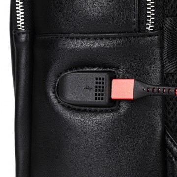 Чоловічий шкіряний рюкзак Zack чорний фото