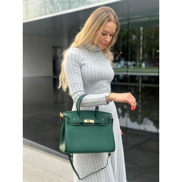 Женская кожаная сумка Brigitte 30 темно-зеленая фото