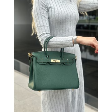 Женская кожаная сумка Brigitte 30 темно-зеленая фото