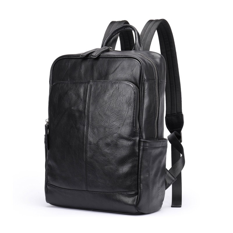 Мужской кожаный рюкзак Alfred черный