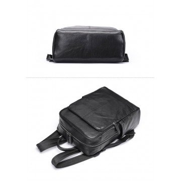 Чоловічий шкіряний рюкзак Alfred чорний фото