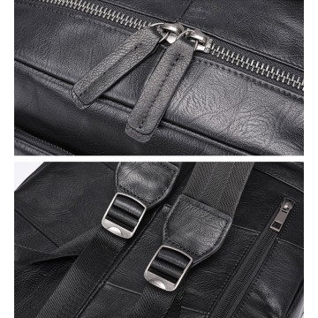 Мужской кожаный рюкзак Alfred черный фото