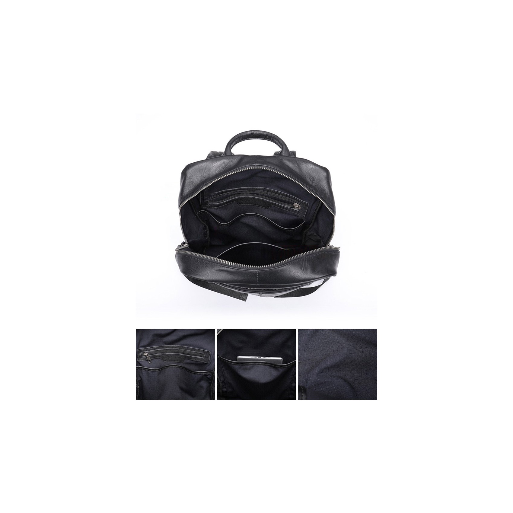 Мужской кожаный рюкзак Alfred черный