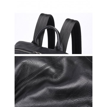 Чоловічий шкіряний рюкзак Alfred чорний фото