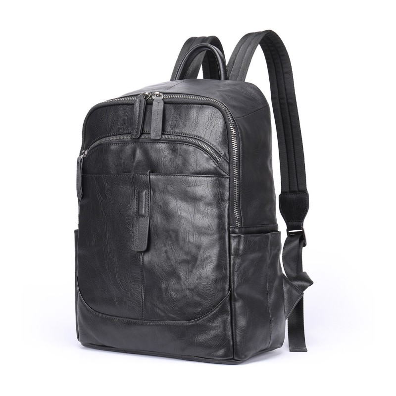 Чоловічий шкіряний рюкзак Fred чорний