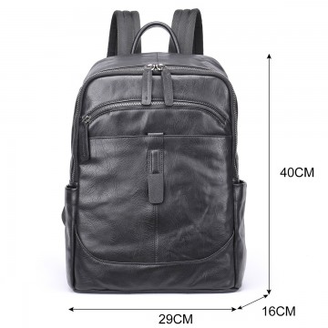 Чоловічий шкіряний рюкзак Fred чорний фото