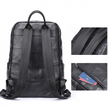 Чоловічий шкіряний рюкзак Fred чорний фото