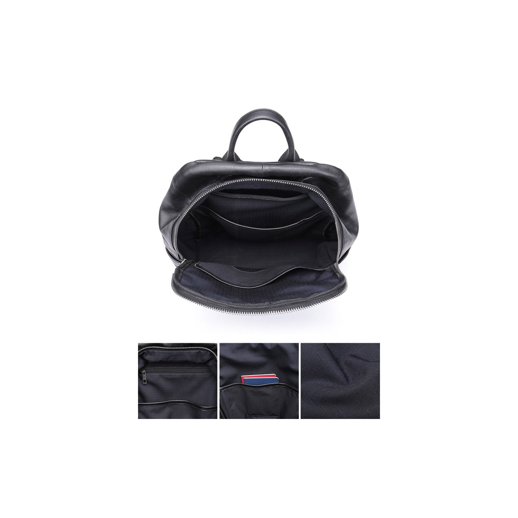 Чоловічий шкіряний рюкзак Fred чорний