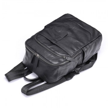 Чоловічий шкіряний рюкзак Fred чорний фото