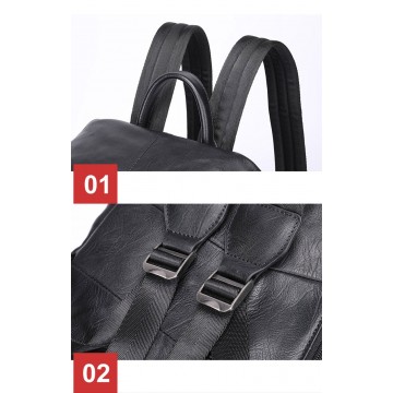 Чоловічий шкіряний рюкзак Fred чорний фото