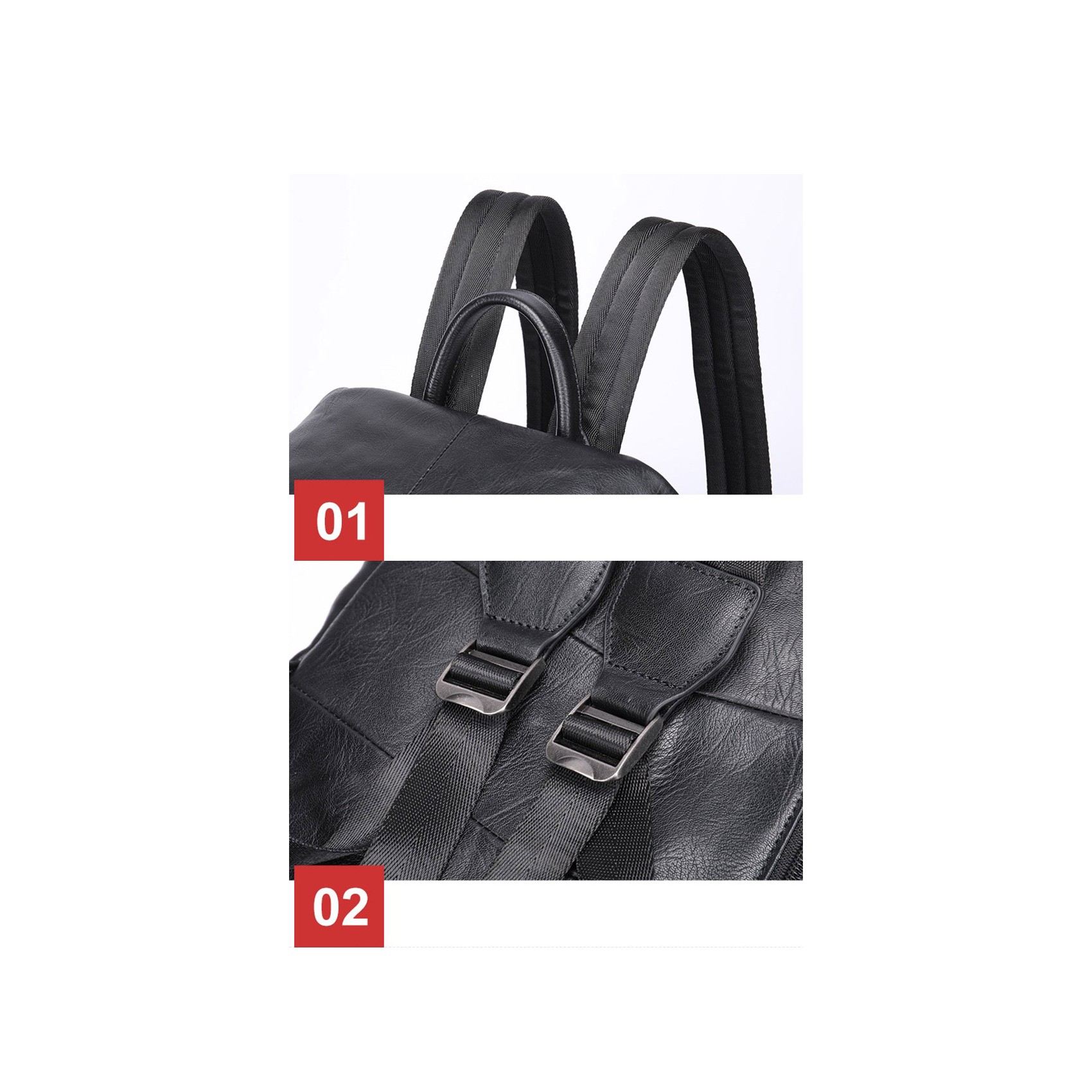 Чоловічий шкіряний рюкзак Fred чорний