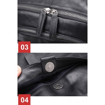 Чоловічий шкіряний рюкзак Fred чорний фото