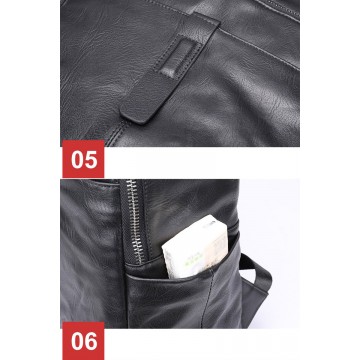 Чоловічий шкіряний рюкзак Fred чорний фото