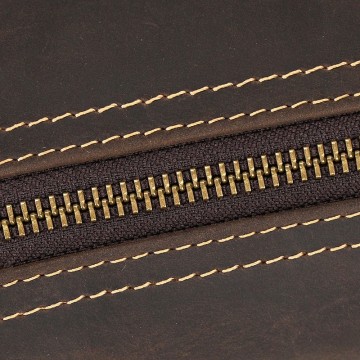 Чоловіча шкіряна сумка бананка на пояс Barnard темно-коричнева фото