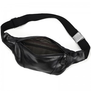 Чоловіча шкіряна сумка бананка на пояс Watford чорна