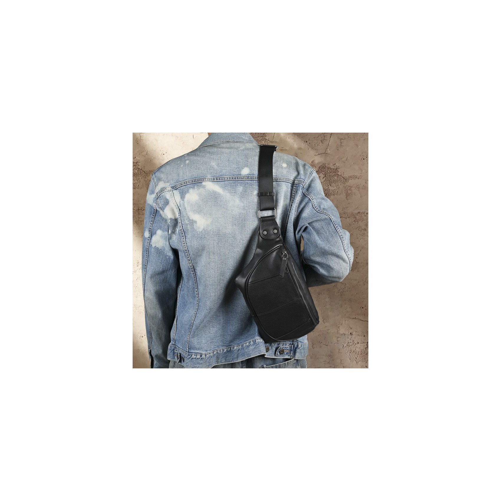 Чоловіча шкіряна сумка бананка на пояс Gerald чорна