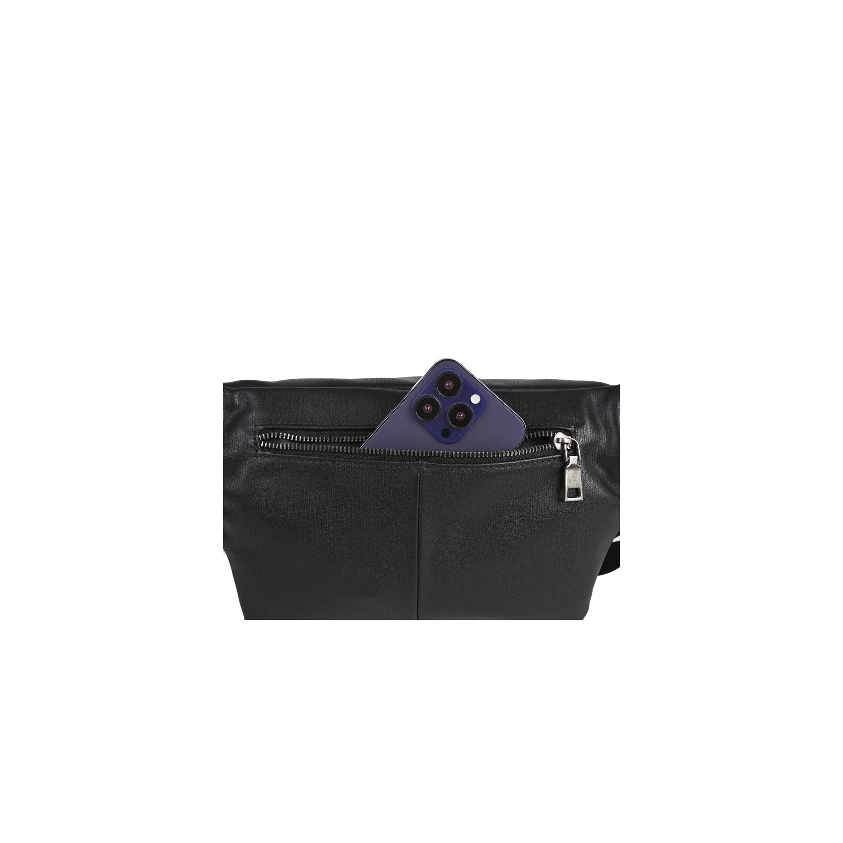 Чоловіча шкіряна сумка бананка на пояс Gerald чорна