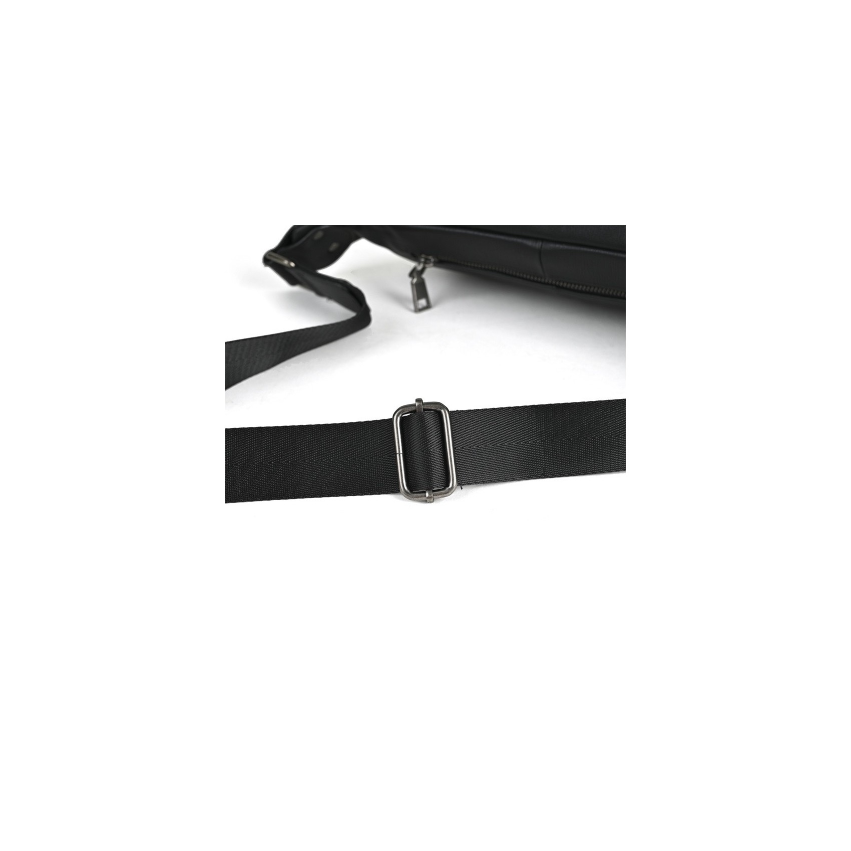 Чоловіча шкіряна сумка бананка на пояс Gerald чорна