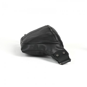 Чоловіча шкіряна сумка бананка на пояс Gerald чорна фото