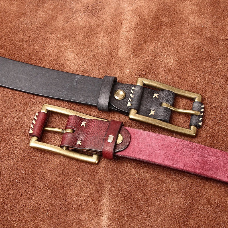 Чоловічий шкіряний ремінь Harold коричневий - 3 фото