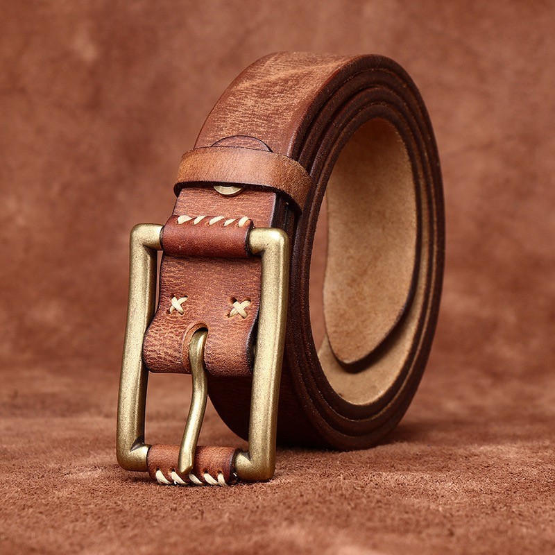 Мужской кожаный ремень Harold светло-коричневый
