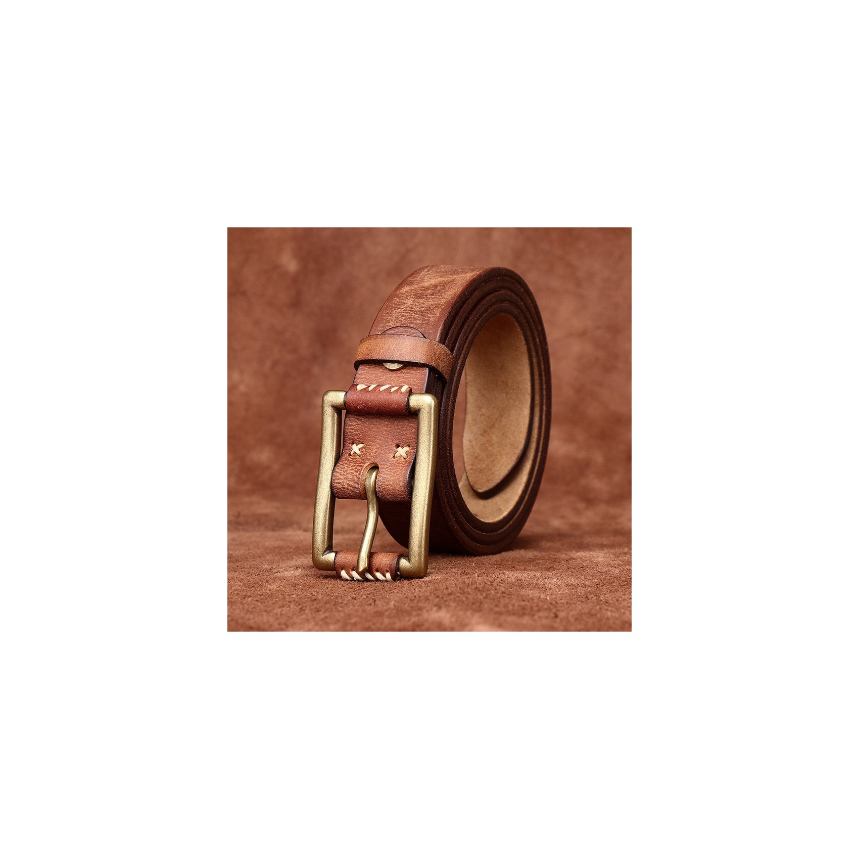 Мужской кожаный ремень Harold светло-коричневый